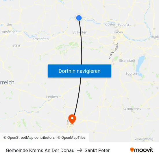 Gemeinde Krems An Der Donau to Sankt Peter map
