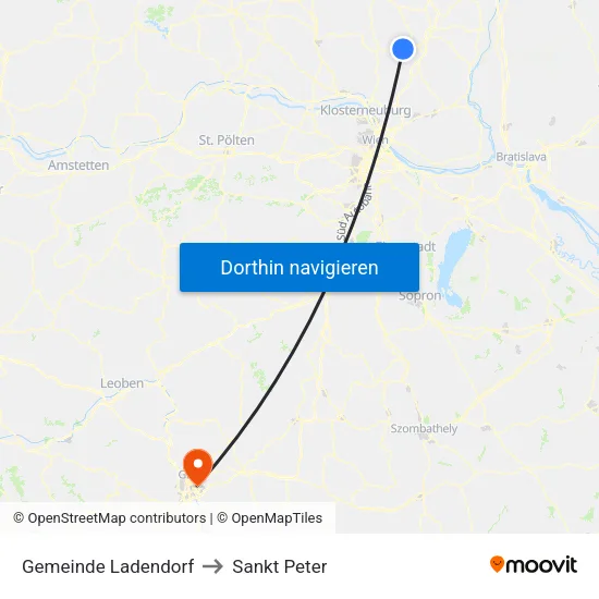 Gemeinde Ladendorf to Sankt Peter map