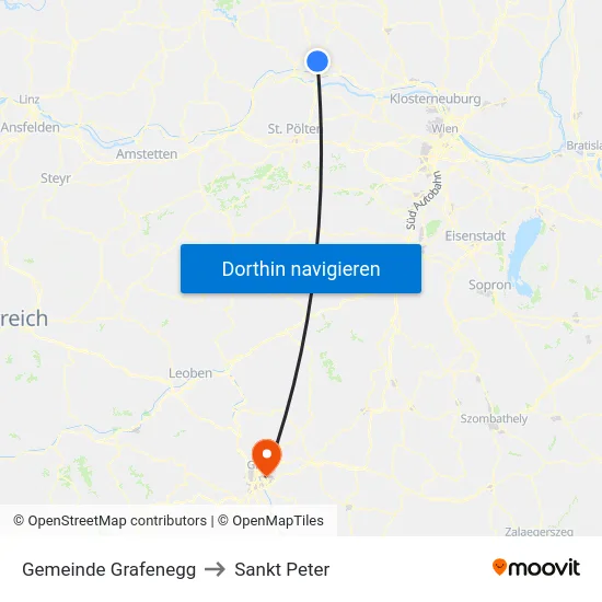 Gemeinde Grafenegg to Sankt Peter map
