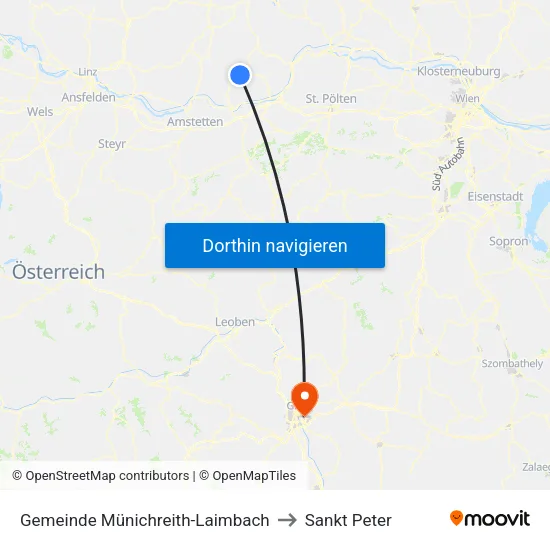 Gemeinde Münichreith-Laimbach to Sankt Peter map