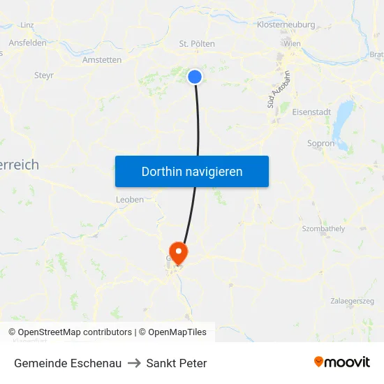 Gemeinde Eschenau to Sankt Peter map
