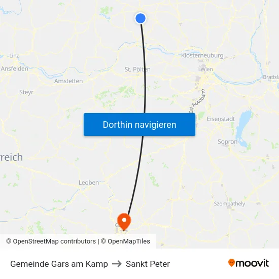 Gemeinde Gars am Kamp to Sankt Peter map