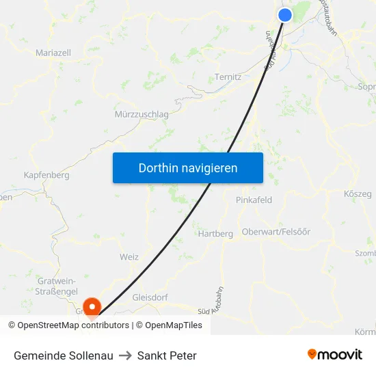 Gemeinde Sollenau to Sankt Peter map
