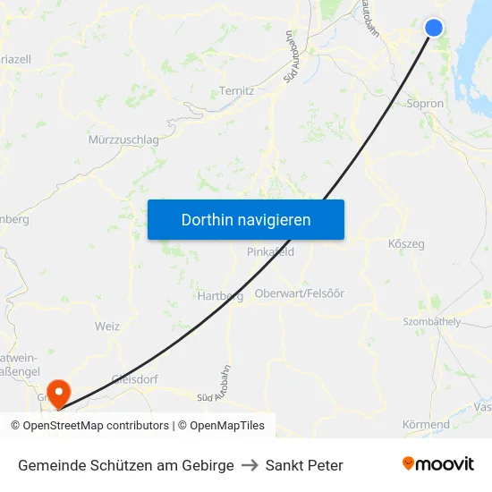 Gemeinde Schützen am Gebirge to Sankt Peter map