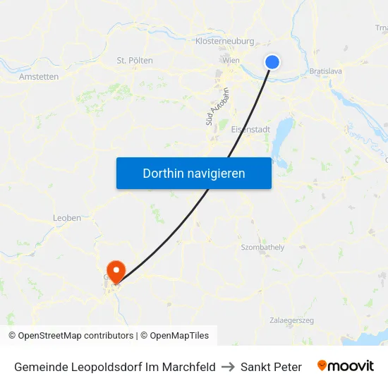 Gemeinde Leopoldsdorf Im Marchfeld to Sankt Peter map