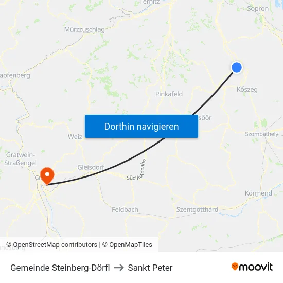 Gemeinde Steinberg-Dörfl to Sankt Peter map