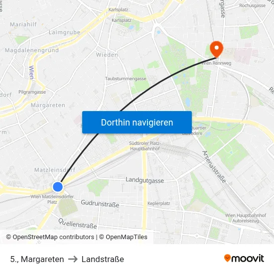 5., Margareten to Landstraße map