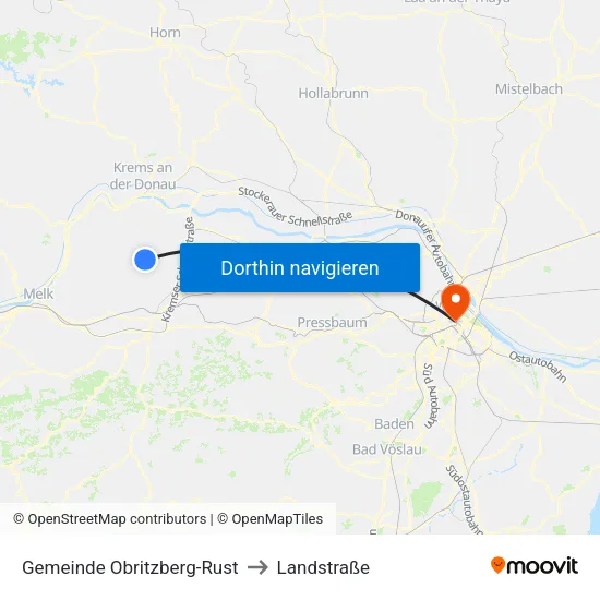 Gemeinde Obritzberg-Rust to Landstraße map