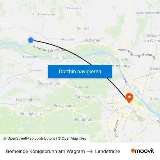 Gemeinde Königsbrunn am Wagram to Landstraße map