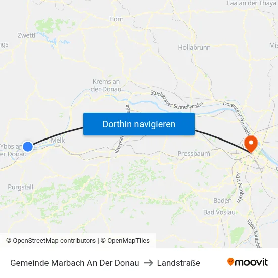 Gemeinde Marbach An Der Donau to Landstraße map