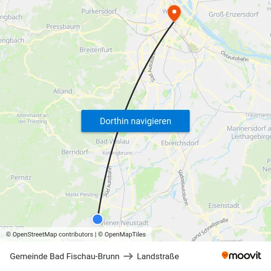 Gemeinde Bad Fischau-Brunn to Landstraße map