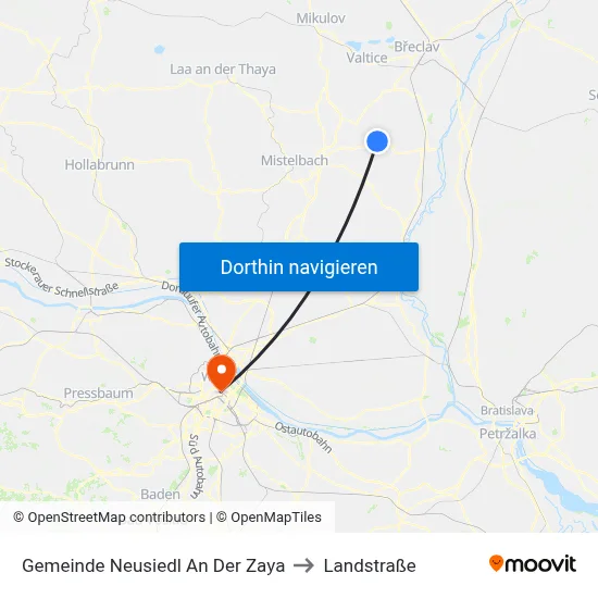 Gemeinde Neusiedl An Der Zaya to Landstraße map