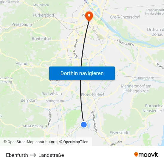 Ebenfurth to Landstraße map