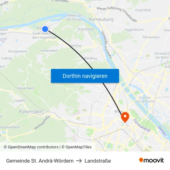Gemeinde St. Andrä-Wördern to Landstraße map