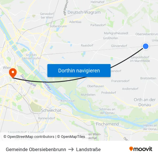 Gemeinde Obersiebenbrunn to Landstraße map