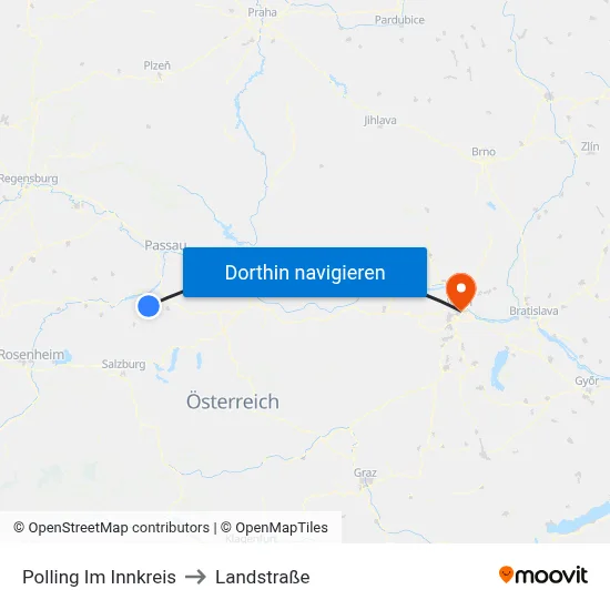 Polling Im Innkreis to Landstraße map