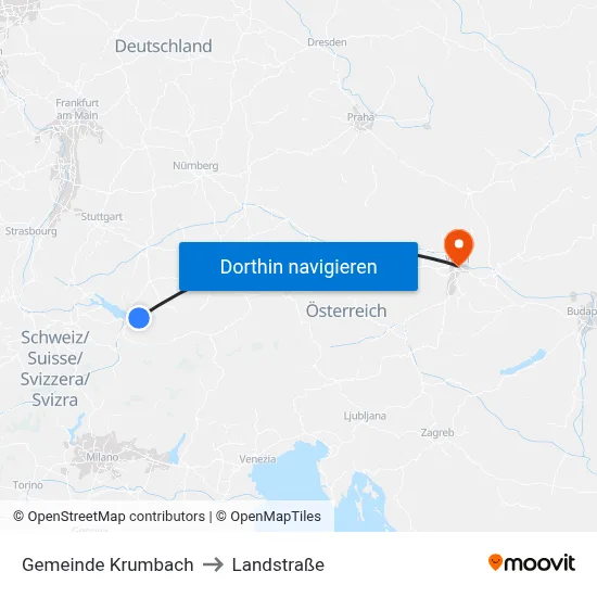 Gemeinde Krumbach to Landstraße map