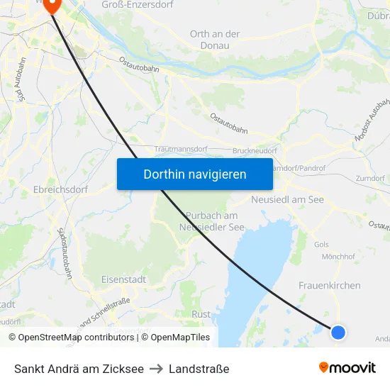 Sankt Andrä am Zicksee to Landstraße map