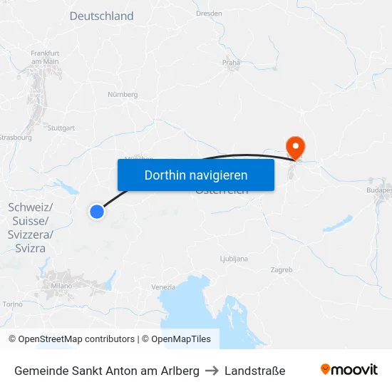 Gemeinde Sankt Anton am Arlberg to Landstraße map