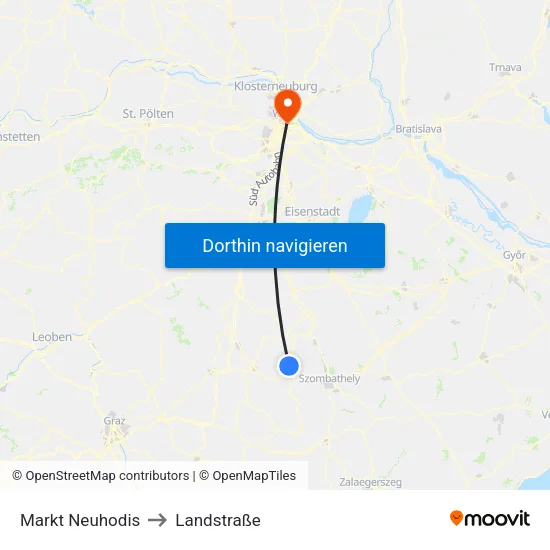 Markt Neuhodis to Landstraße map