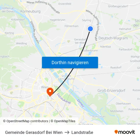 Gemeinde Gerasdorf Bei Wien to Landstraße map