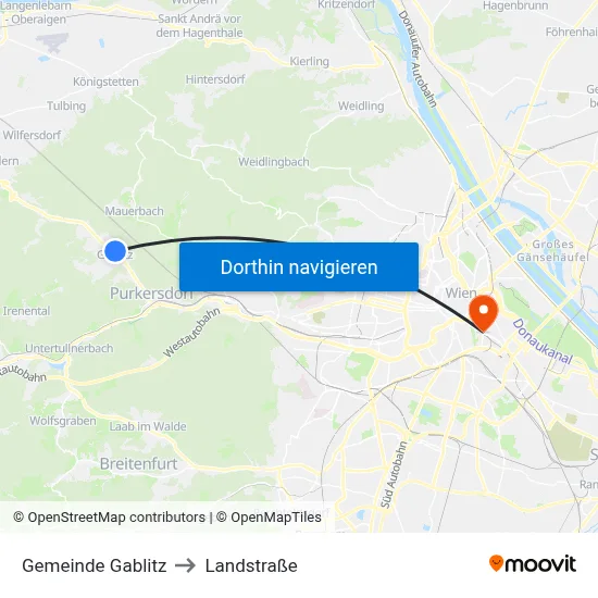 Gemeinde Gablitz to Landstraße map