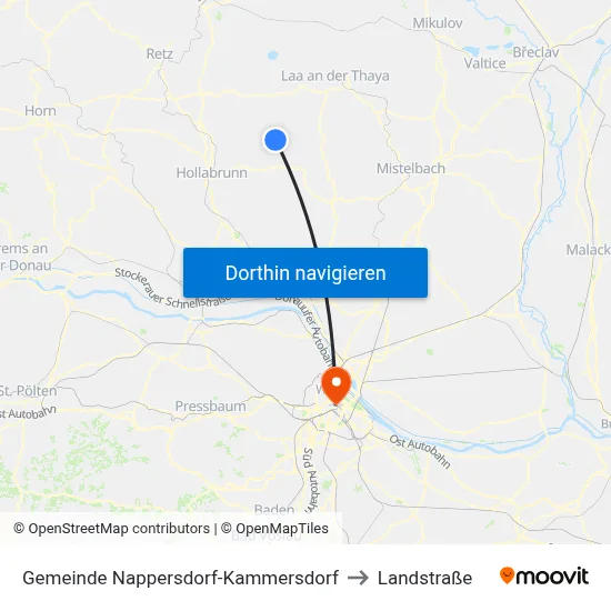 Gemeinde Nappersdorf-Kammersdorf to Landstraße map
