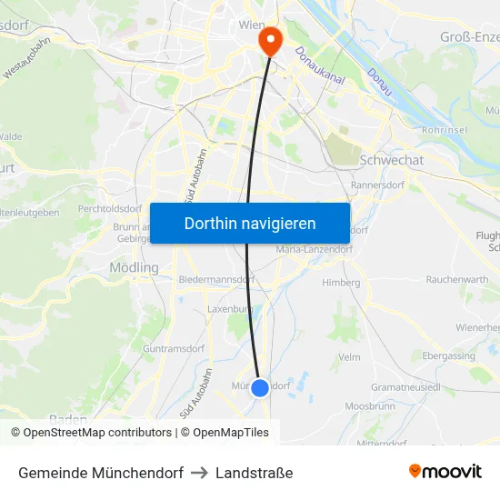 Gemeinde Münchendorf to Landstraße map