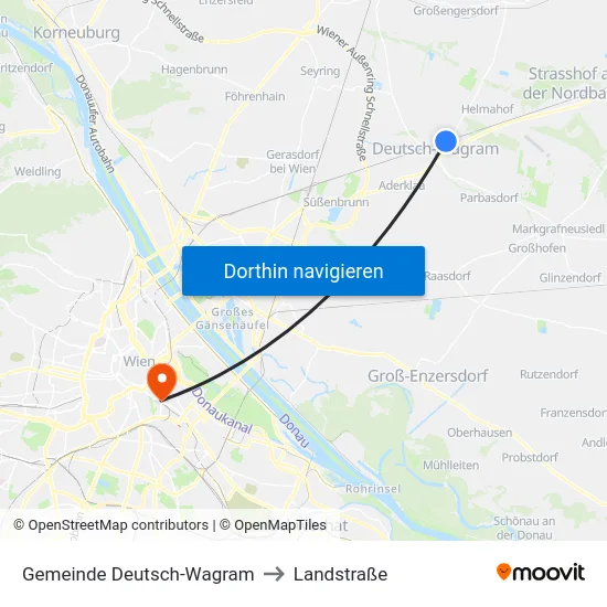 Gemeinde Deutsch-Wagram to Landstraße map