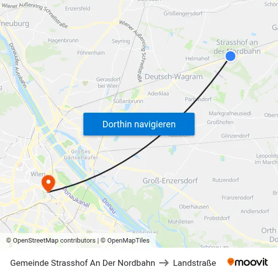Gemeinde Strasshof An Der Nordbahn to Landstraße map