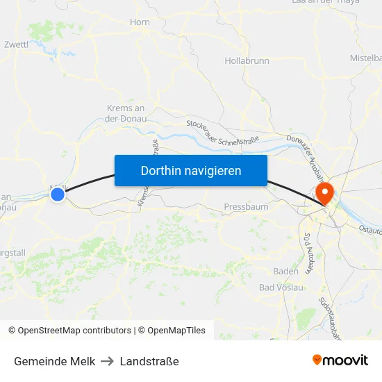 Gemeinde Melk to Landstraße map