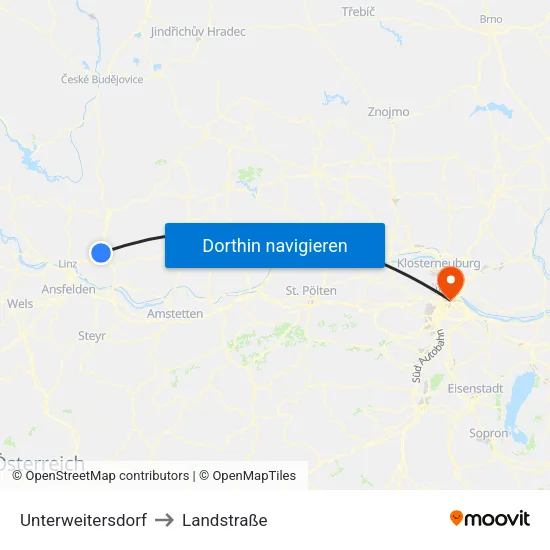 Unterweitersdorf to Landstraße map