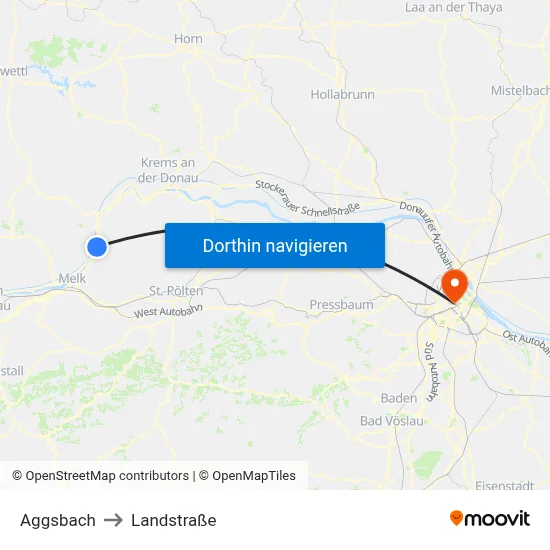 Aggsbach to Landstraße map