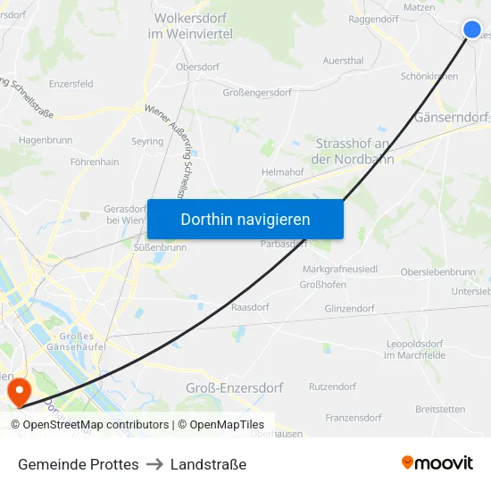 Gemeinde Prottes to Landstraße map