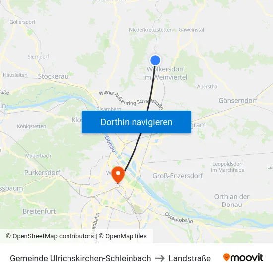 Gemeinde Ulrichskirchen-Schleinbach to Landstraße map