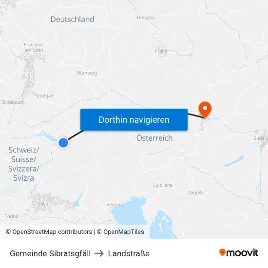 Gemeinde Sibratsgfäll to Landstraße map