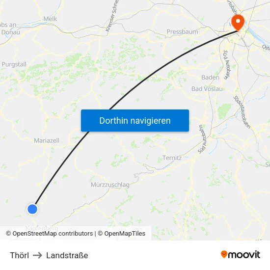 Thörl to Landstraße map
