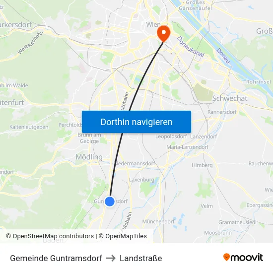 Gemeinde Guntramsdorf to Landstraße map