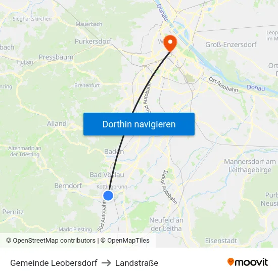 Gemeinde Leobersdorf to Landstraße map