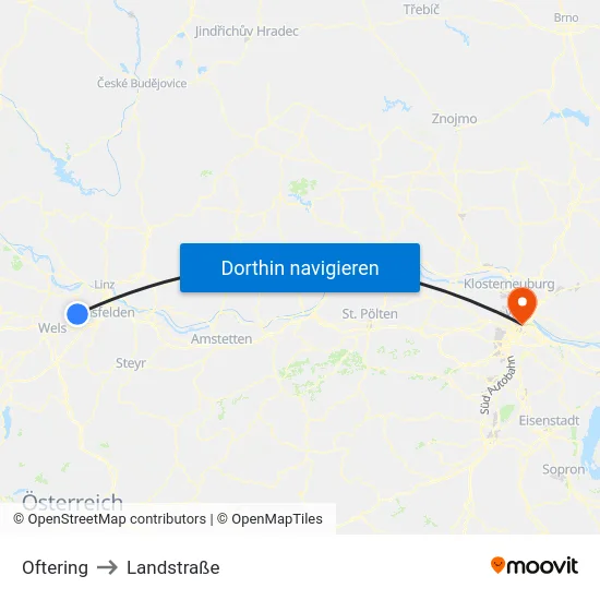 Oftering to Landstraße map