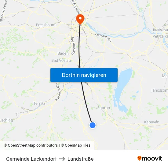 Gemeinde Lackendorf to Landstraße map