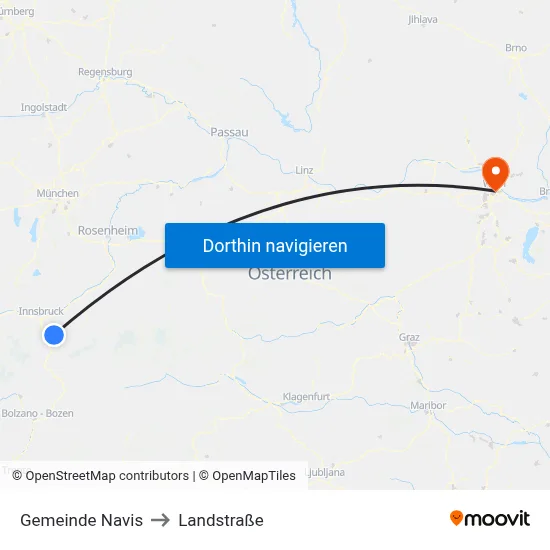Gemeinde Navis to Landstraße map