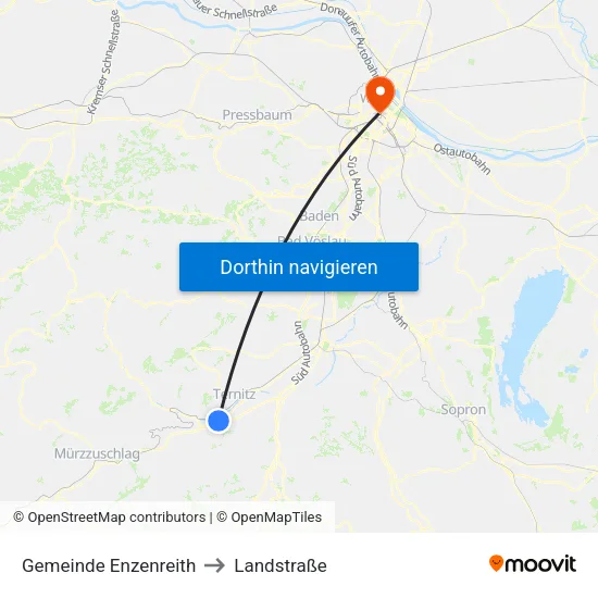 Gemeinde Enzenreith to Landstraße map
