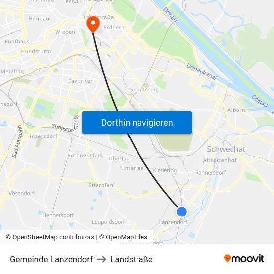 Gemeinde Lanzendorf to Landstraße map