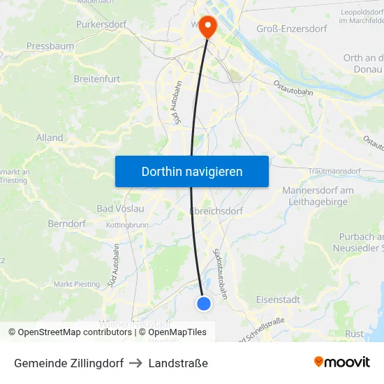 Gemeinde Zillingdorf to Landstraße map