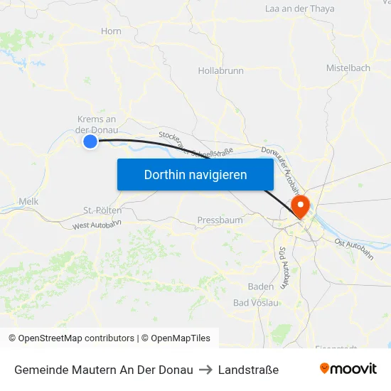 Gemeinde Mautern An Der Donau to Landstraße map