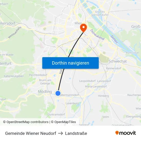 Gemeinde Wiener Neudorf to Landstraße map