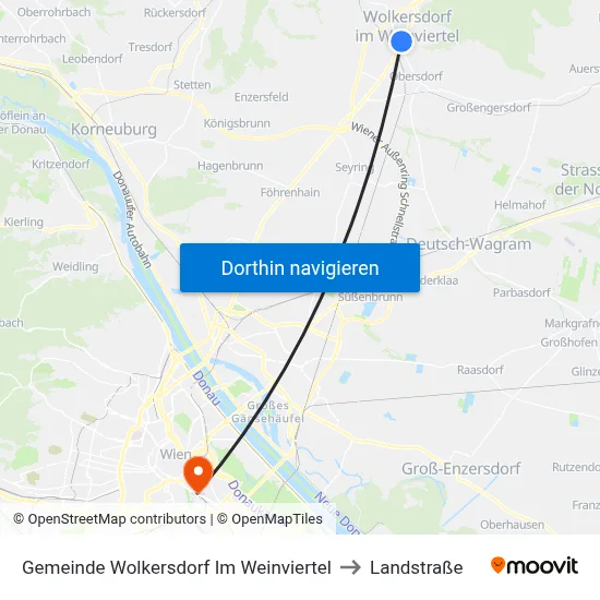Gemeinde Wolkersdorf Im Weinviertel to Landstraße map
