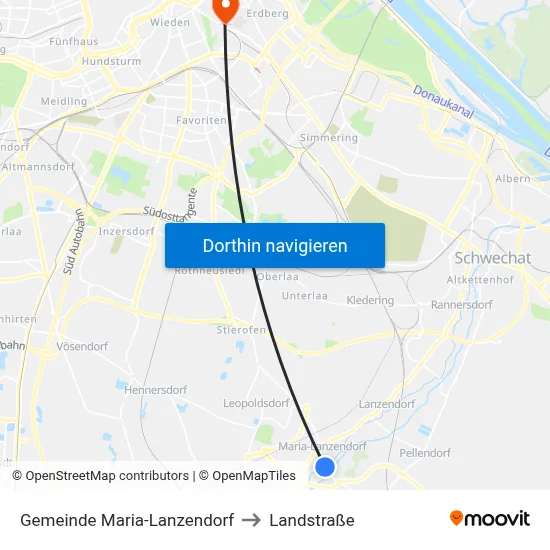 Gemeinde Maria-Lanzendorf to Landstraße map