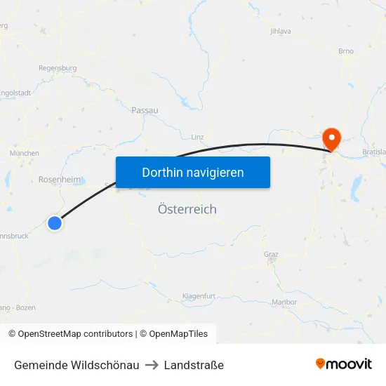Gemeinde Wildschönau to Landstraße map